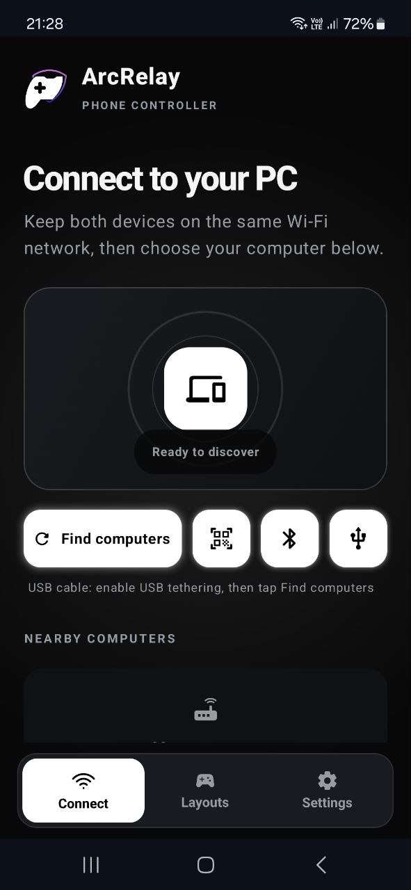 Phone connect screen