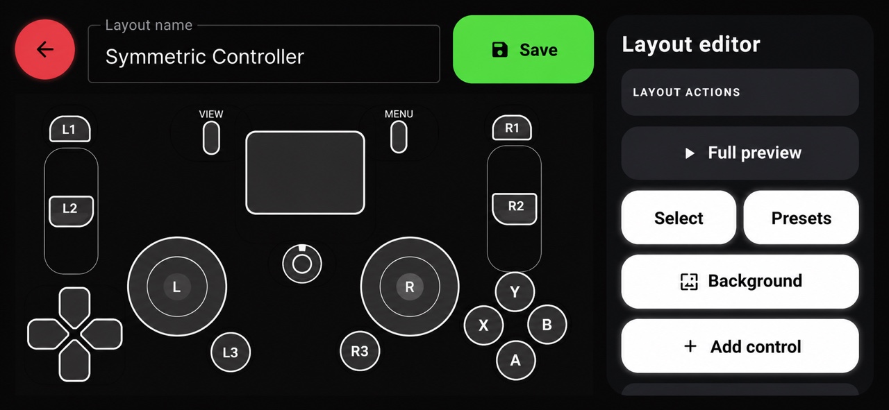 ArcRelay layout editor on a phone