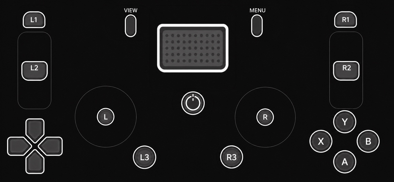 ArcRelay gamepad layout on a phone